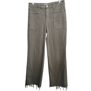 Just USA Women’s Size 18 Olive Green Destroyed Hem Ankle Length Pants Stretch